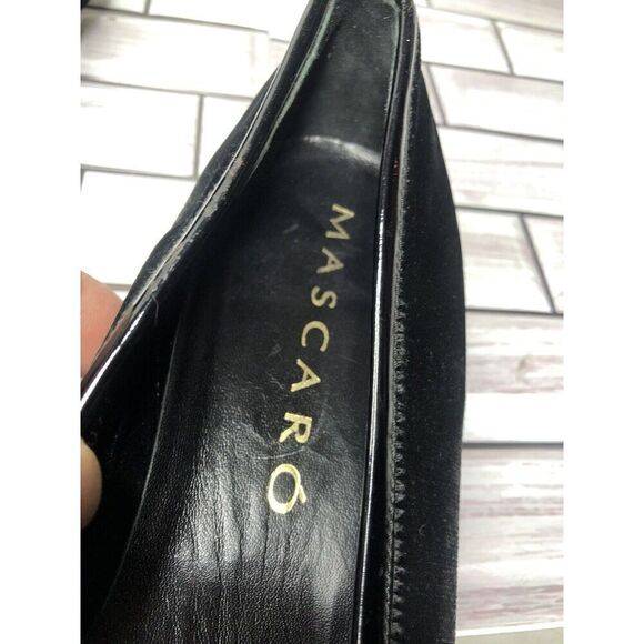 Mascaro Black Suede Patent Square Toe Ballet Flats Shoes Women’s Sz 38.5EU/8M US - Picture 4 of 16